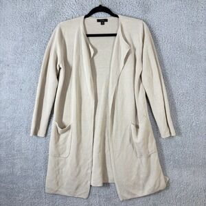 J. Crew Juliette Collarless Sweater Blazer Linen Blend Cardigan Size XS Beige